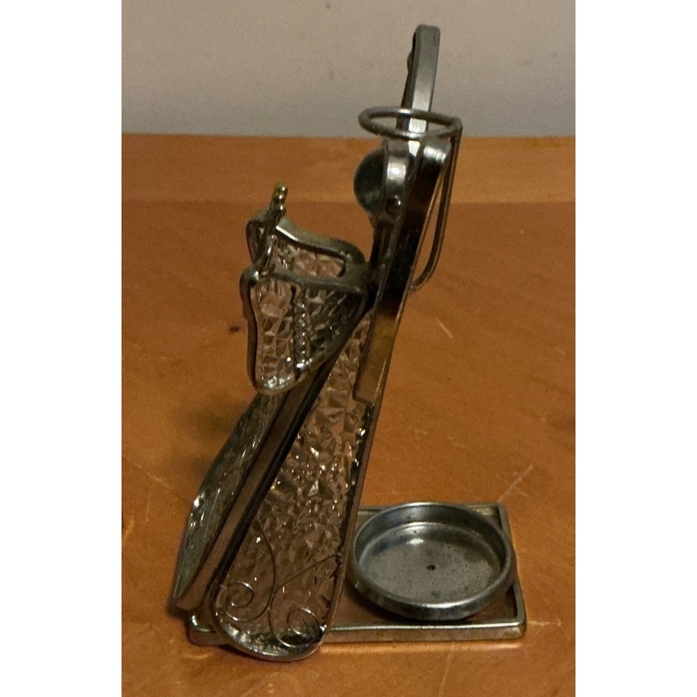 Set Of 3 Textured‎ Glass Angel Figurine Tealight Holder Holding Instruments - Picture 7 of 14